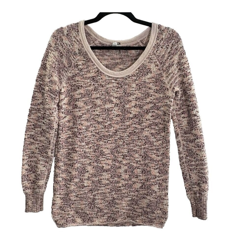 Free People WE THE FREE Women Round Neck Pullover Sweater Sz M Pink Casual 77-28